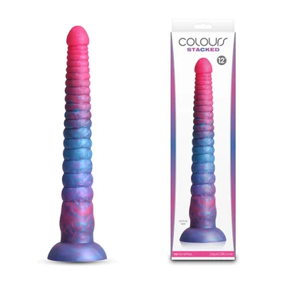 colours stacked 12 dildo pinkblue pinkblue 306 cm fantasy dildo