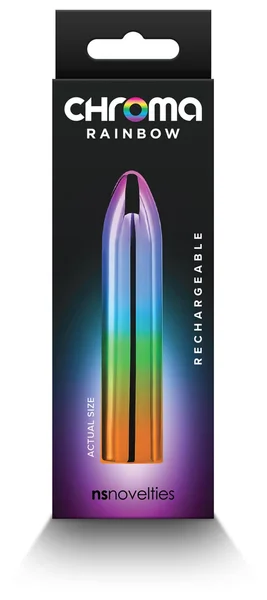 Chroma Rainbow - Medium - Metallic Rainbow 9 cm USB Rechargeable Mini Vibrator — image 4 of 4