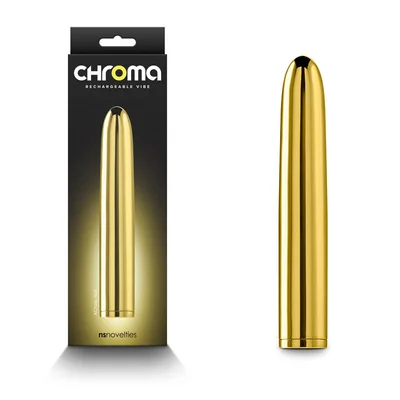 chroma gold gold 17 cm usb rechargeable vibrator