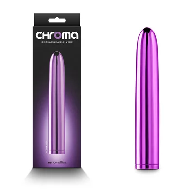 chroma purple metallic purple 17 cm usb rechargeable vibrator