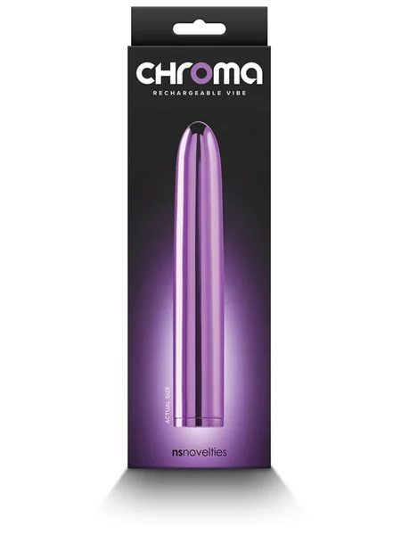 Chroma - Purple - Metallic Purple 17 cm USB Rechargeable Vibrator — image 7 of 8