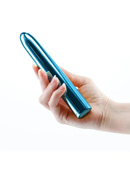Chroma - Teal - Metallic Teal 17 cm USB Rechargeable Vibrator — image 6 of 8