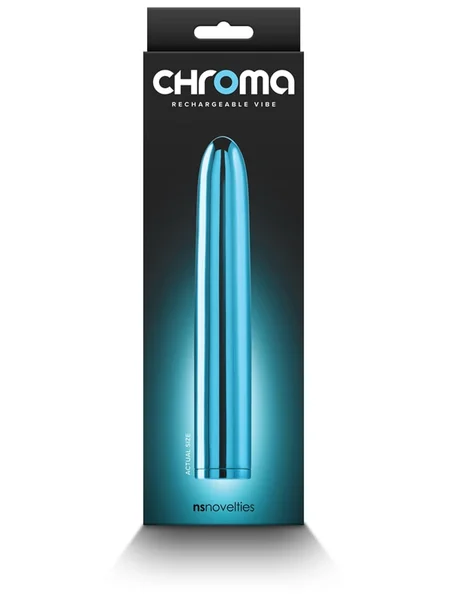 Chroma - Teal - Metallic Teal 17 cm USB Rechargeable Vibrator — image 7 of 8