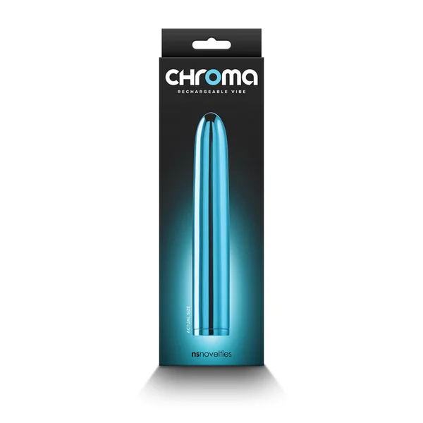 Chroma - Teal - Metallic Teal 17 cm USB Rechargeable Vibrator — image 4 of 8