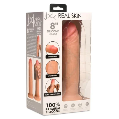 jock 8 inch real skin silicone dildo