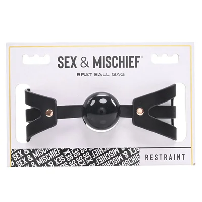 sex mischief brat ball gag blackrose gold mouth restraint