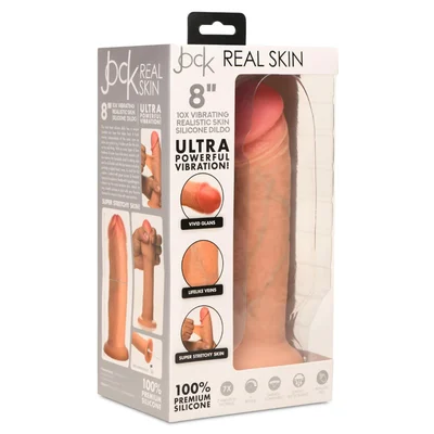 jock 8 inch vibrating real skin silicone dildo