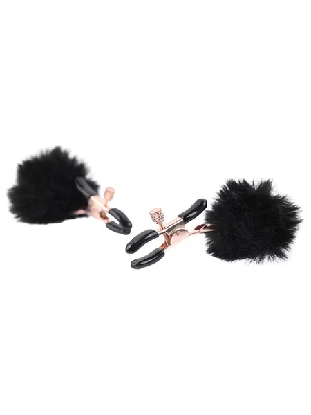 Sex & Mischief Puff Nipple Clamps - Black/Gold Nipple Clamps - Set of 2 — image 10 of 10