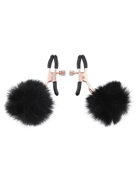 Sex & Mischief Puff Nipple Clamps - Black/Gold Nipple Clamps - Set of 2 — image 9 of 10