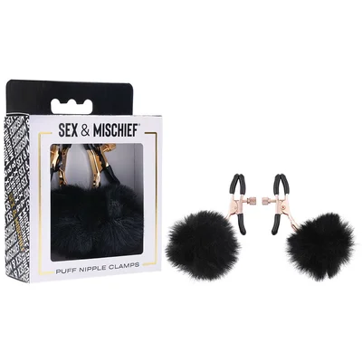 sex mischief puff nipple clamps blackgold nipple clamps set of 2