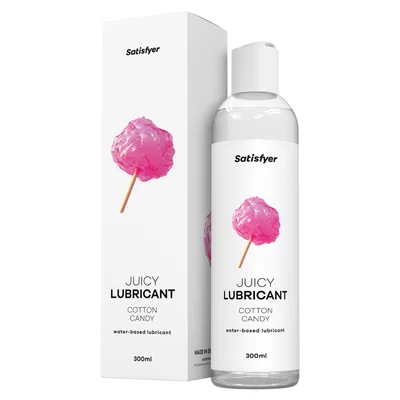 satisfyer juicy lubricant 300 ml cotton candy cotton candy scented water based lubricant 300 ml bottle