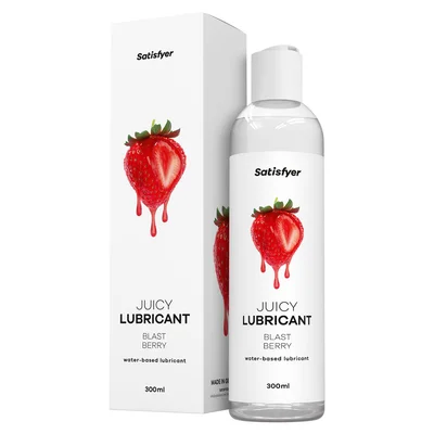satisfyer juicy lubricant 300 ml blast berry strawberry scented water based lubricant 300 ml bottle