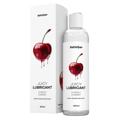 satisfyer juicy lubricant 300 ml cheeky cherry cherry scented water based lubricant 300 ml bottle