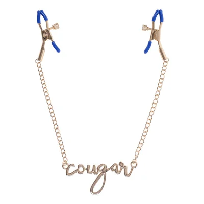 sex mischief cougar nipple clamps gold nipple clamps with 33 cm chain