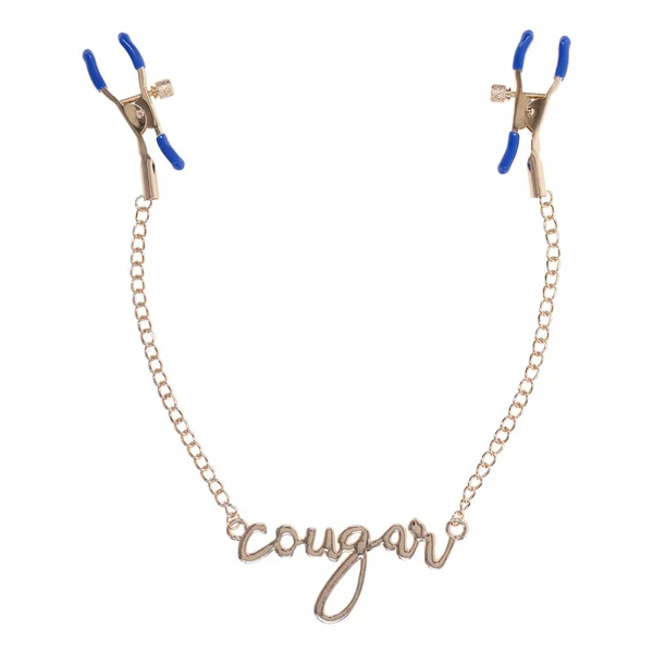 Sex & Mischief Cougar Nipple Clamps - Gold Nipple Clamps with 33 cm Chain — image 2 of 10