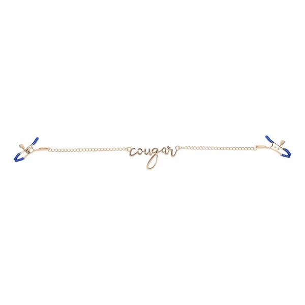 Sex & Mischief Cougar Nipple Clamps - Gold Nipple Clamps with 33 cm Chain — image 3 of 10