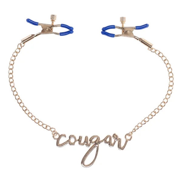 Sex & Mischief Cougar Nipple Clamps - Gold Nipple Clamps with 33 cm Chain — image 4 of 10