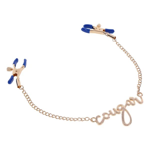 Sex & Mischief Cougar Nipple Clamps - Gold Nipple Clamps with 33 cm Chain — image 6 of 10