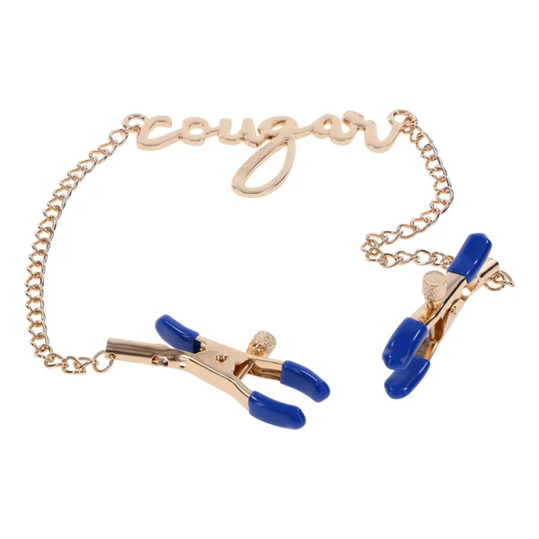 Sex & Mischief Cougar Nipple Clamps - Gold Nipple Clamps with 33 cm Chain — image 5 of 10