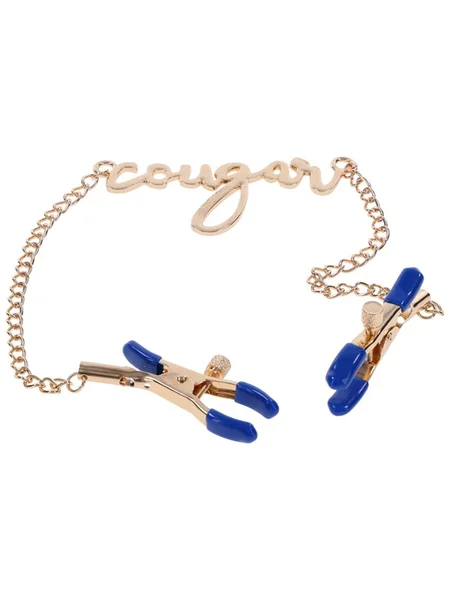 Sex & Mischief Cougar Nipple Clamps - Gold Nipple Clamps with 33 cm Chain — image 9 of 10