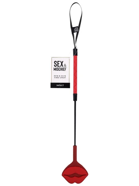 S&M Exs & Ohs Kiss Crop - Red Silicone Tipped Crop Whip — image 6 of 8