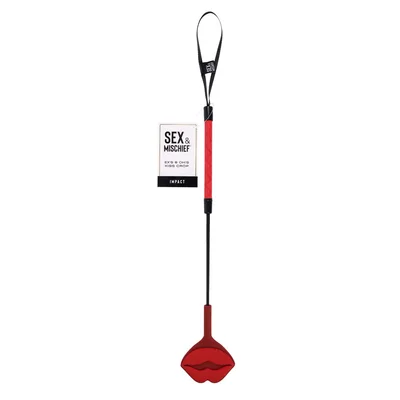 sm exs ohs kiss crop red silicone tipped crop whip
