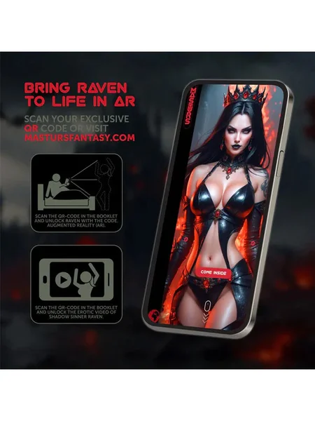 MASTURS Raven - USB Rechargeable Vibrating and Sucking Auto Stroker with Augmented Reality — image 3 of 12