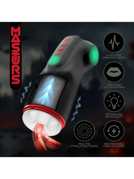 MASTURS Raven - USB Rechargeable Vibrating and Sucking Auto Stroker with Augmented Reality — image 6 of 12