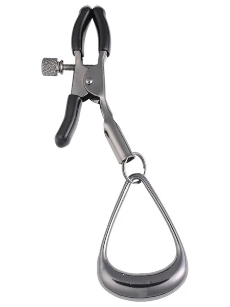 SPORTSHEETS Velvet Noir Tuggable Nipple Clamps - Gunmetal Adjustable Nipple Restraints — image 8 of 9