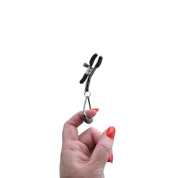 SPORTSHEETS Velvet Noir Tuggable Nipple Clamps - Gunmetal Adjustable Nipple Restraints — image 3 of 9