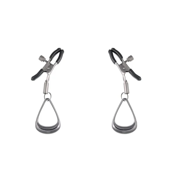SPORTSHEETS Velvet Noir Tuggable Nipple Clamps - Gunmetal Adjustable Nipple Restraints — image 2 of 9