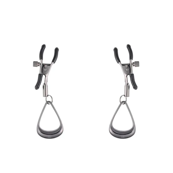 SPORTSHEETS Velvet Noir Tuggable Nipple Clamps - Gunmetal Adjustable Nipple Restraints — image 4 of 9