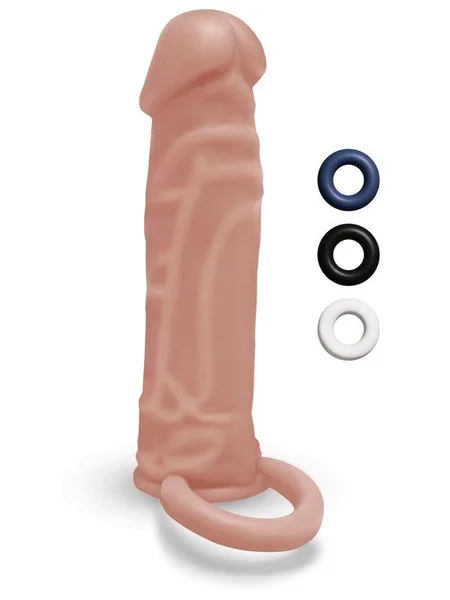 Size Up Realistic 1 Inch Penis Extender - Tan - Tan 2.5 cm (1'') Penis Extension Sleeve — image 8 of 9