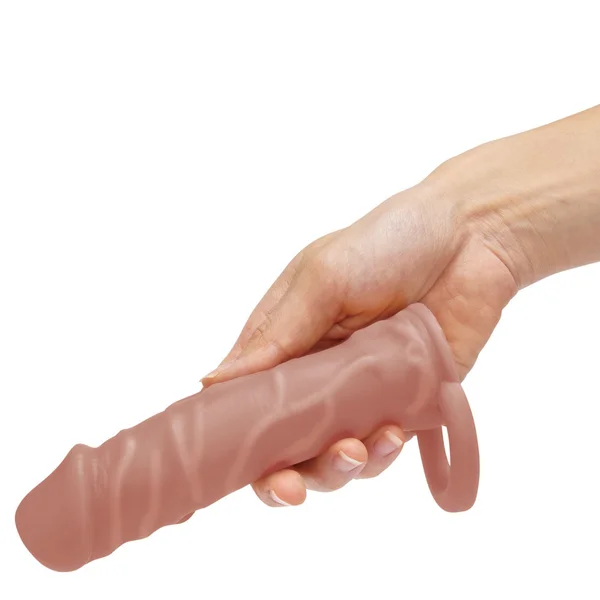 Size Up Realistic 1 Inch Penis Extender - Tan - Tan 2.5 cm (1'') Penis Extension Sleeve — image 2 of 9