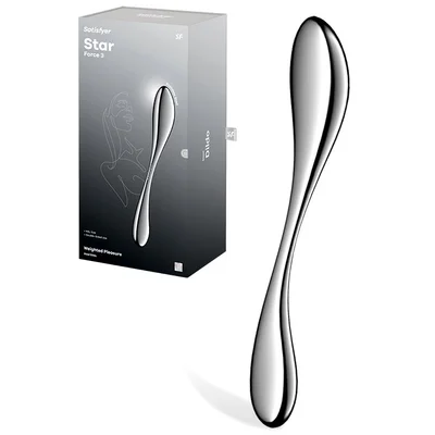 satisfyer star force 3 stainless steel 106 dual ended dildo