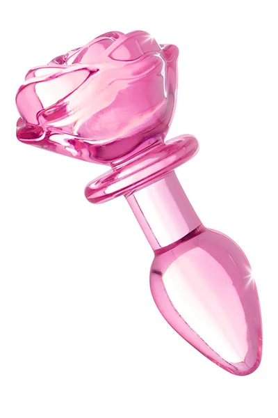 Booty Sparks Pink Rose 4.9" Glass Butt Plug | Small — image 3 of 4