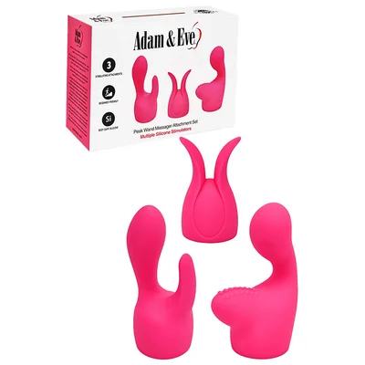 adam and eve peak wand vibrating massager 3 piece attachment set