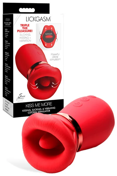 Lickgasm Kiss Me More 4.9" Kissing, Sucking & Vibrating Clitoral Stimulator — image 6 of 10