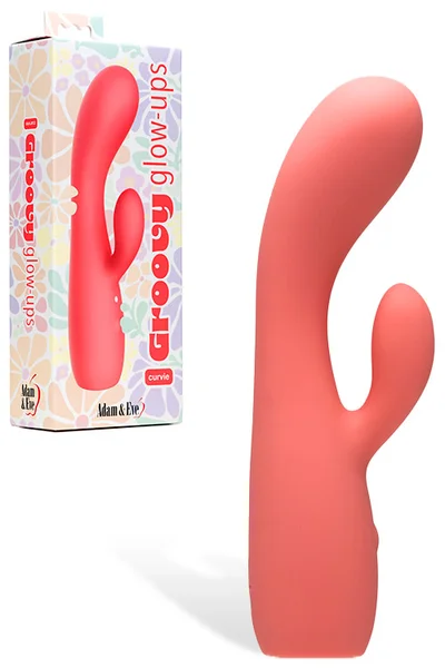 Adam and Eve Groovy Glow Ups 7" Curvie Rabbit Vibrator — image 9 of 12