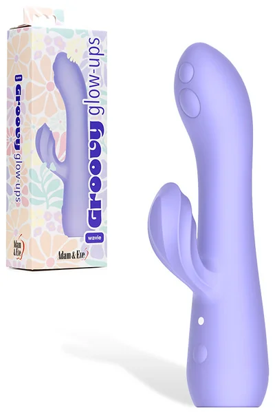 Adam and Eve Groovy Glow Ups 6.5" Wavie Rabbit Vibrator — image 7 of 12