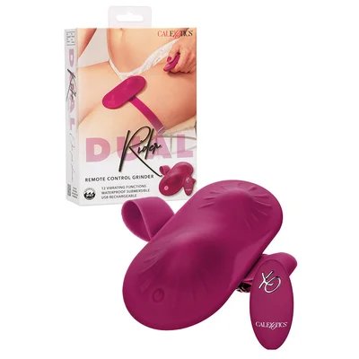 calexotics dual rider remote control clitoral grinder with thigh strap