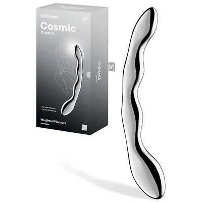 satisfyer cosmic crest 2 weighted 8 stainless steel dildo