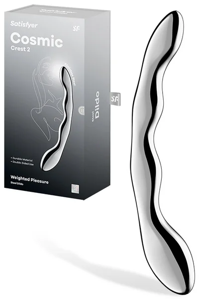 Satisfyer Cosmic Crest 2 Weighted 8" Stainless Steel Dildo — image 5 of 8