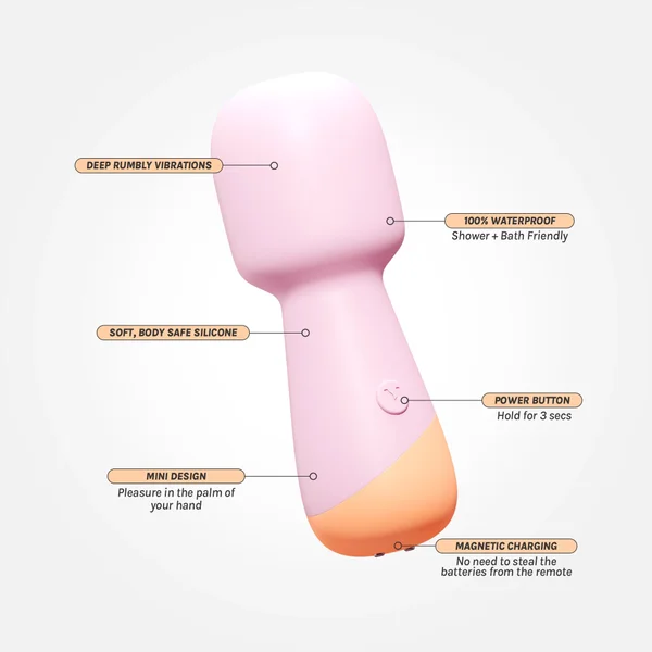 Vush Peachy 4.3" Mini Wand Vibrator — image 23 of 25