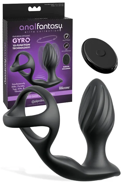 Pipedream Gyro Milk Pro 6.5" Prostate Massager with Cock Ring & Remote — image 5 of 12
