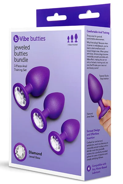 B-Vibe Jeweled Butties 3 Piece Anal Training Kit — image 5 of 6