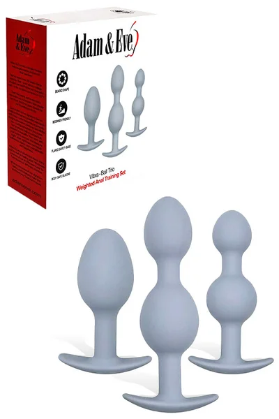Adam and Eve Vibra Ball 3 Piece Weighted Vibrating Butt Plug Set — image 6 of 15