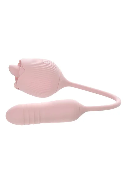 Adam and Eve Thrust and Tickle Rose 14.1" Flickering Clitoral Tickler and Thrusting Bullet — image 6 of 12