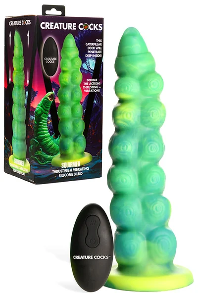 Creature Cocks Squirmer 8.8" Thrusting & Vibrating Silicone Dildo with Remote — image 6 of 10