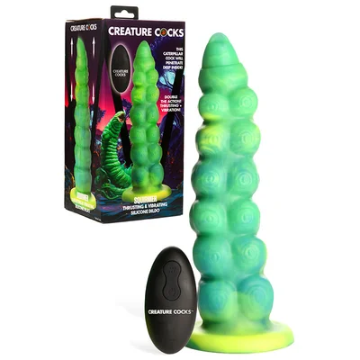 creature cocks squirmer 88 thrusting vibrating silicone dildo with remote